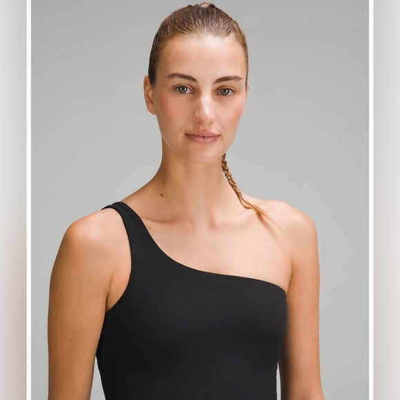 NWT Lululemon Ribbed Nulu Asymmetrical Yoga Tank Top Size 6 Black - Picture 5 of 12